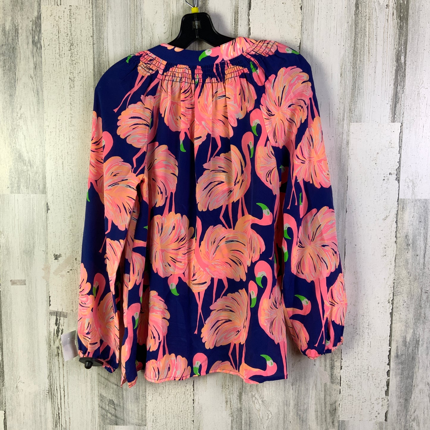 Blouse Long Sleeve By Lilly Pulitzer In Blue & Pink, Size: S