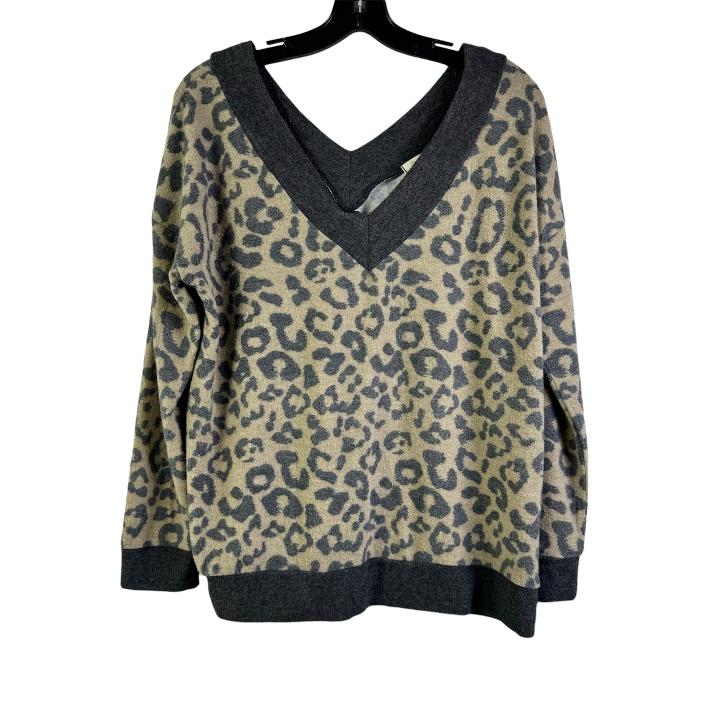 Top Long Sleeve By Oddi In Animal Print, Size: S