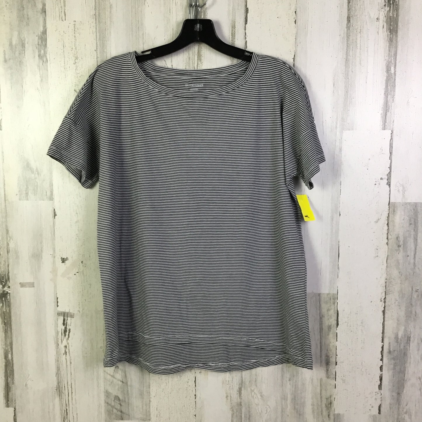 Top Short Sleeve Basic By Eileen Fisher In Black & White, Size: Xs