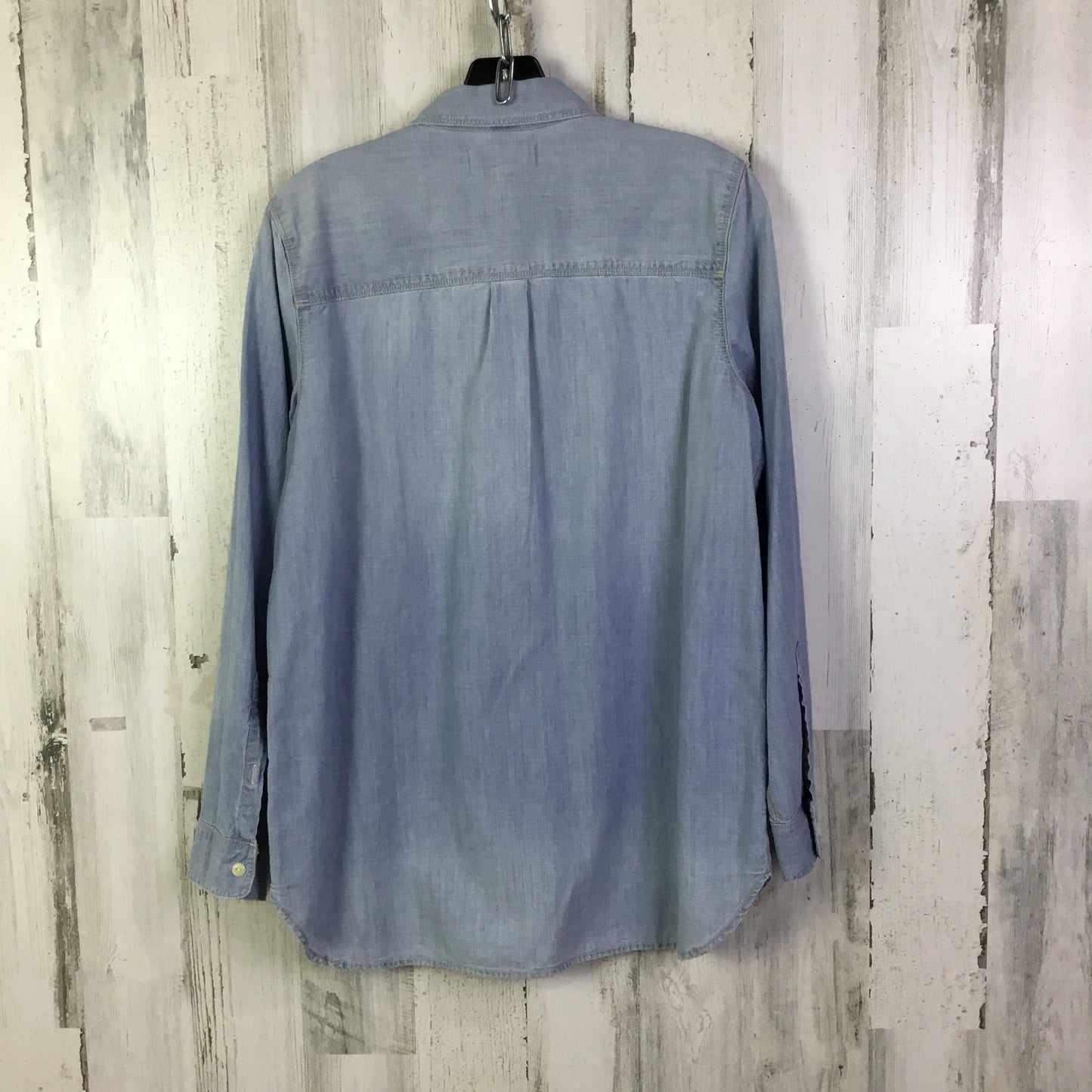 Blouse Long Sleeve By Madewell In Blue Denim, Size: M