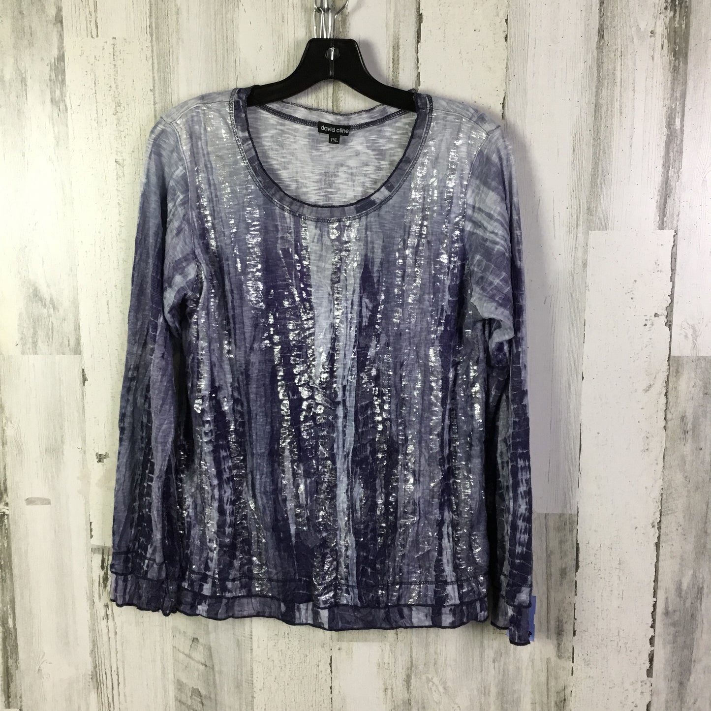 Top Long Sleeve Basic By David Cline In Blue, Size: L