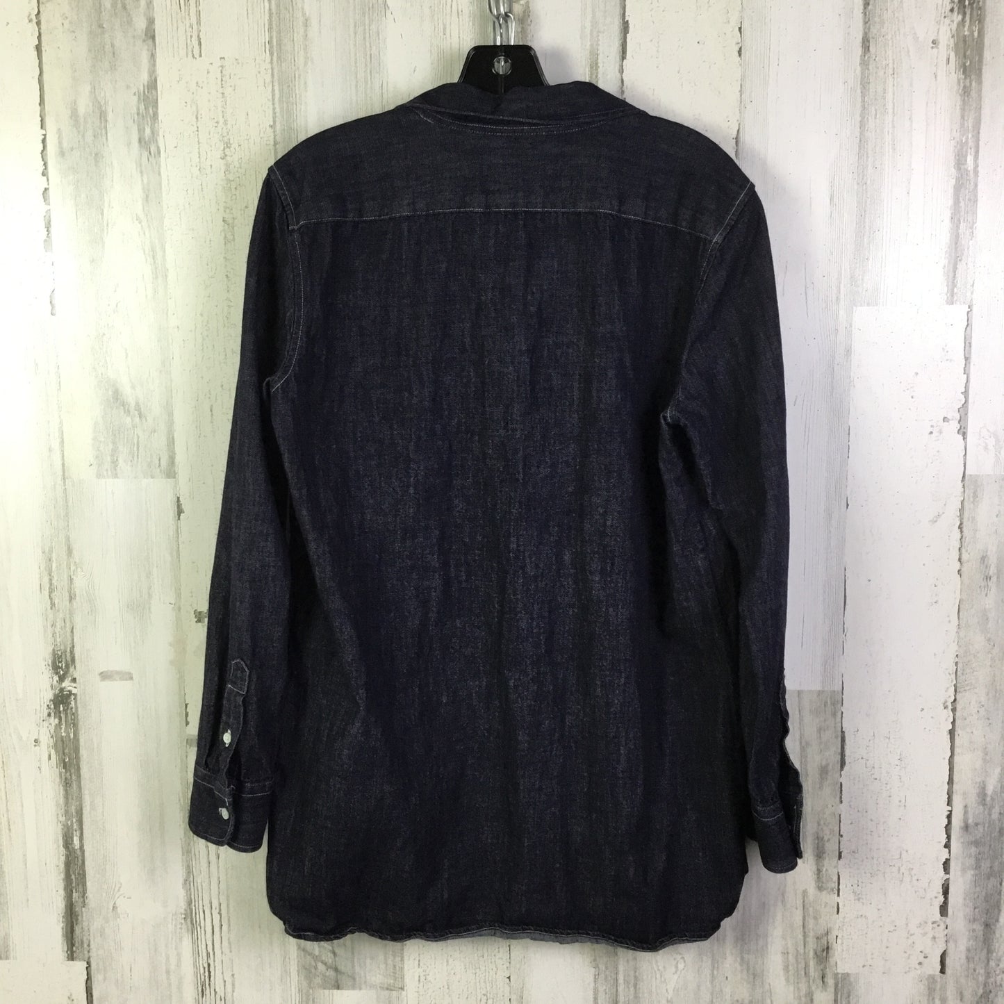 Top Long Sleeve By Lauren By Ralph Lauren In Blue Denim, Size: S