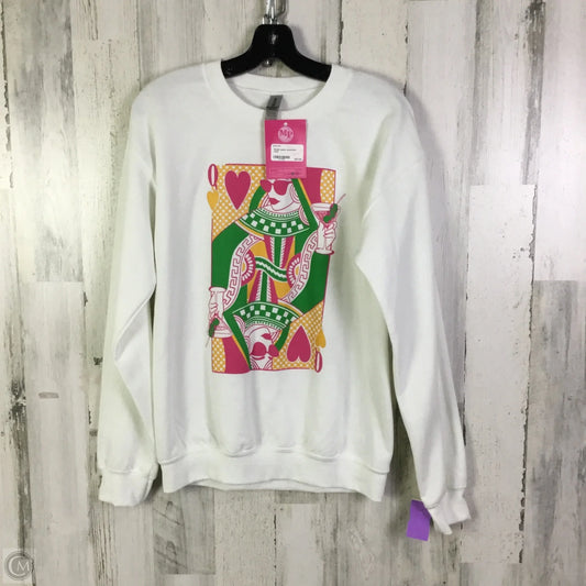 Sweatshirt Crewneck By Gildan In White, Size: S
