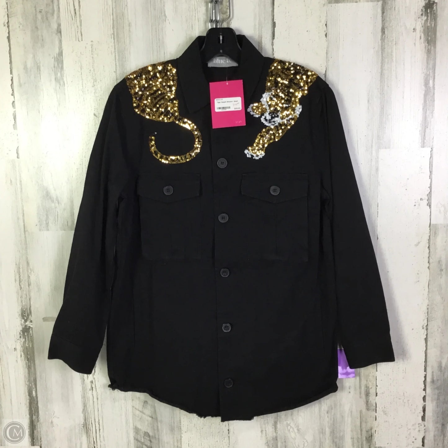 Jacket Denim By Blue B In Black, Size: S