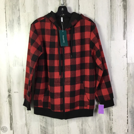 Jacket Shirt By Clothes Mentor In Black & Red, Size: S
