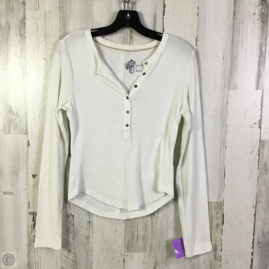 Top 3/4 Sleeve By Anthropologie In Cream & White, Size: S