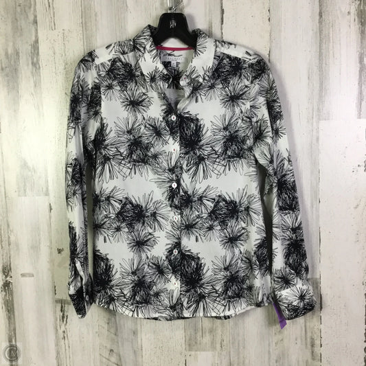 Blouse Long Sleeve By Foxcroft In Black & White, Size: Sp