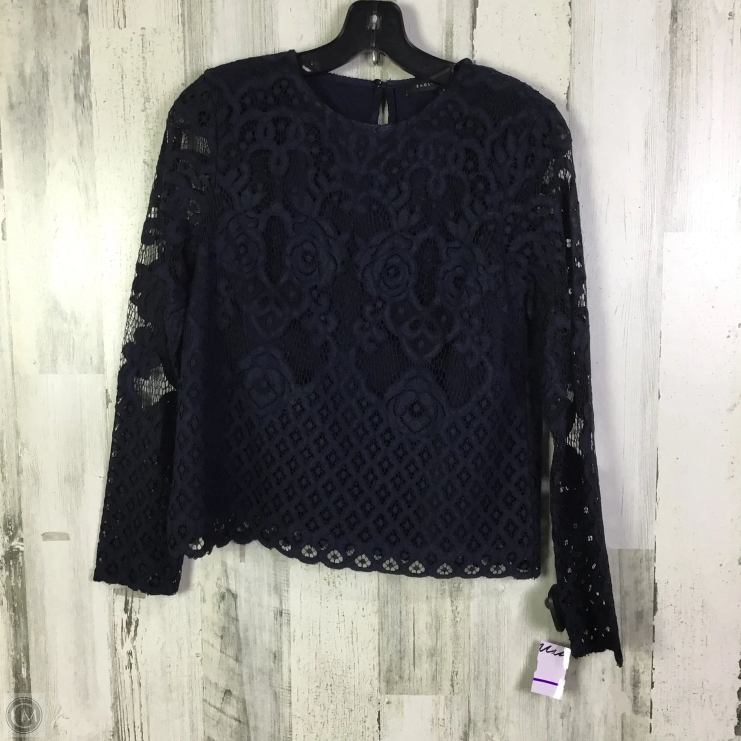 Blouse Long Sleeve By English Factory In Blue, Size: S