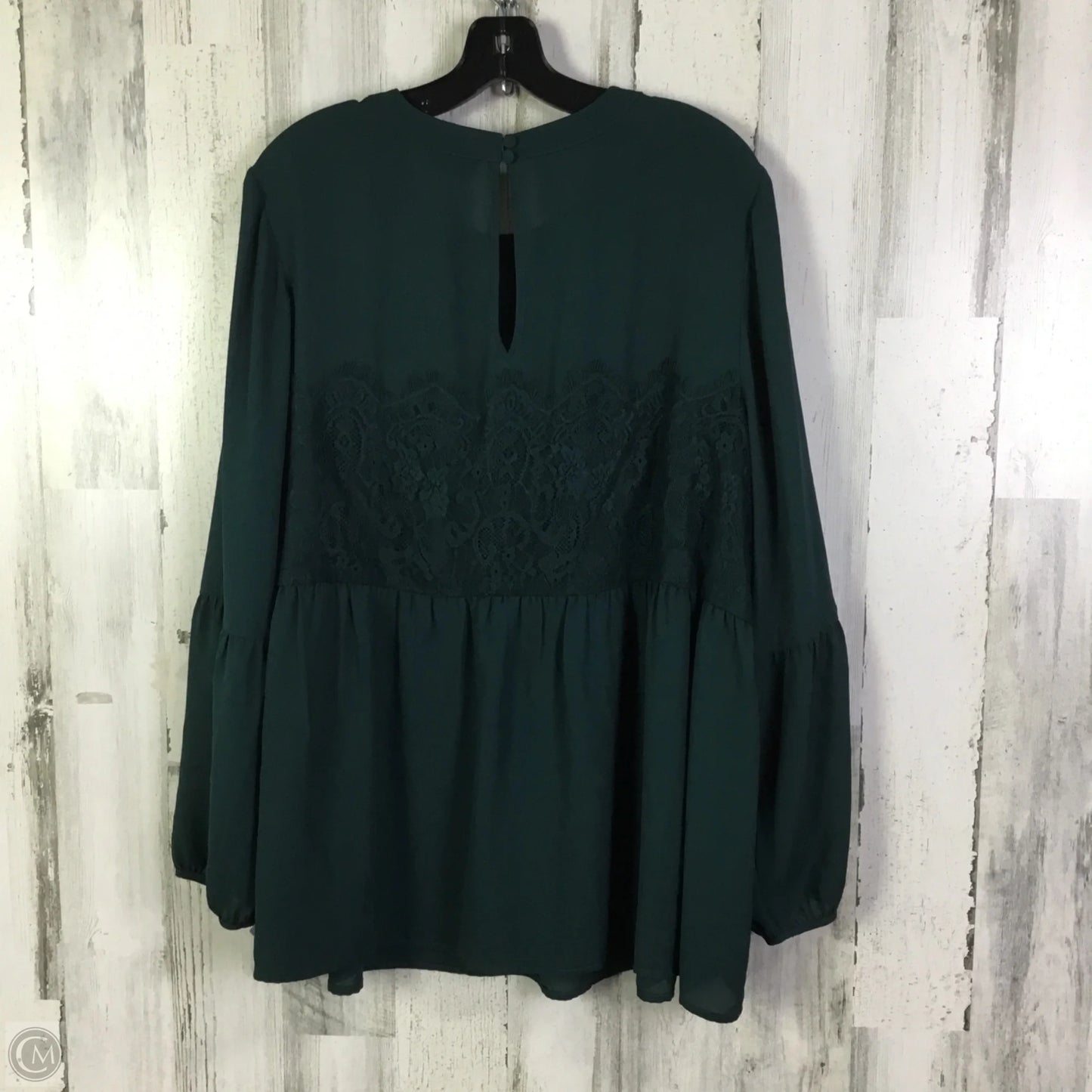 Blouse Long Sleeve By Halogen In Green, Size: 2x