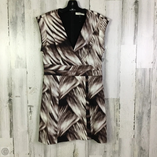 Dress Work By Halston Heritage In Brown & White, Size: M