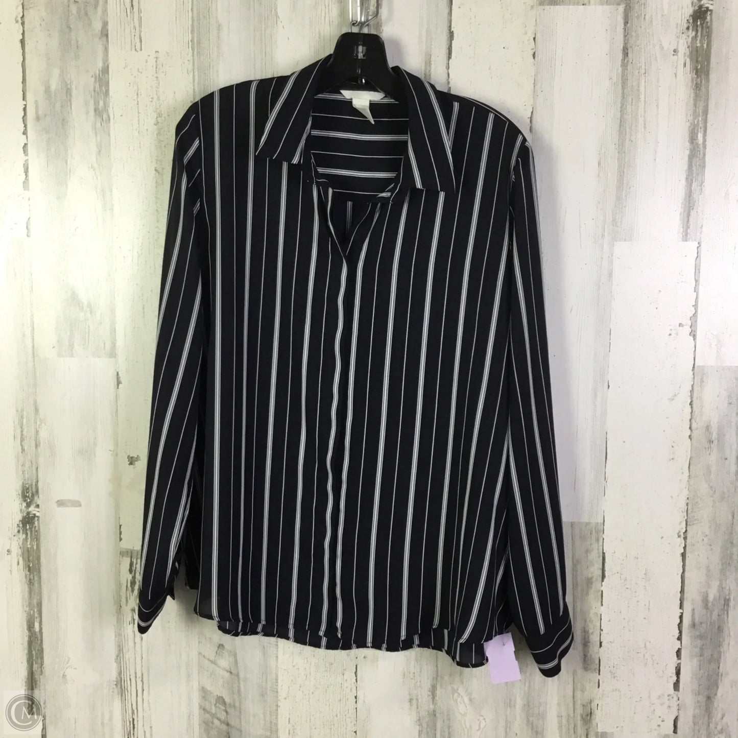 Blouse Long Sleeve By H&m In Black, Size: M