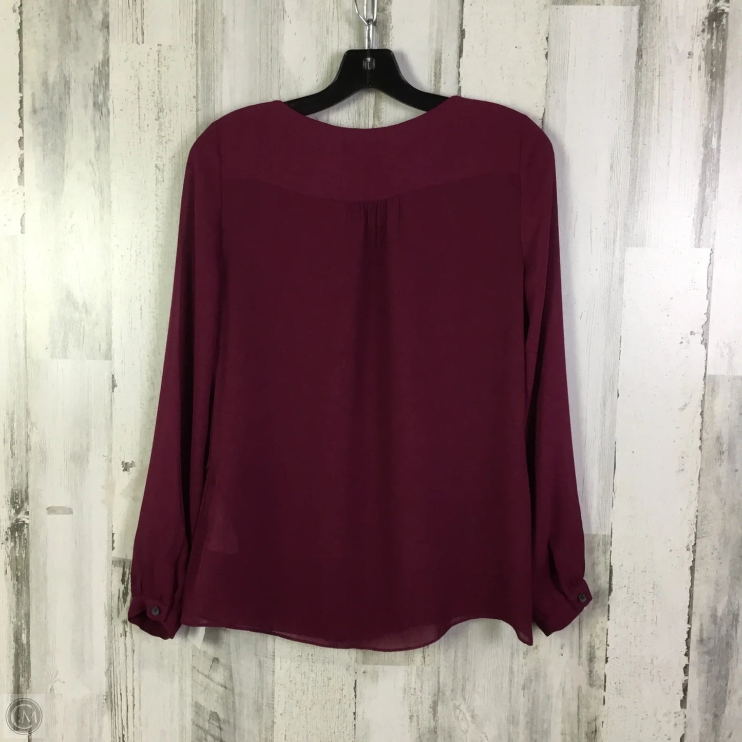 Blouse Long Sleeve By Banana Republic In Purple, Size: Xs
