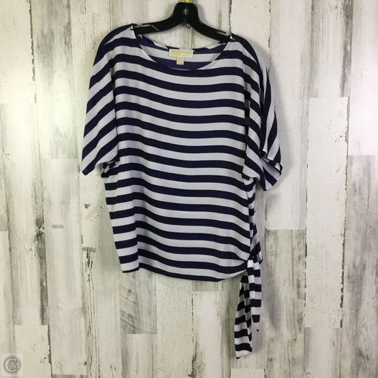 Top Short Sleeve By Michael By Michael Kors In Blue & White, Size: M