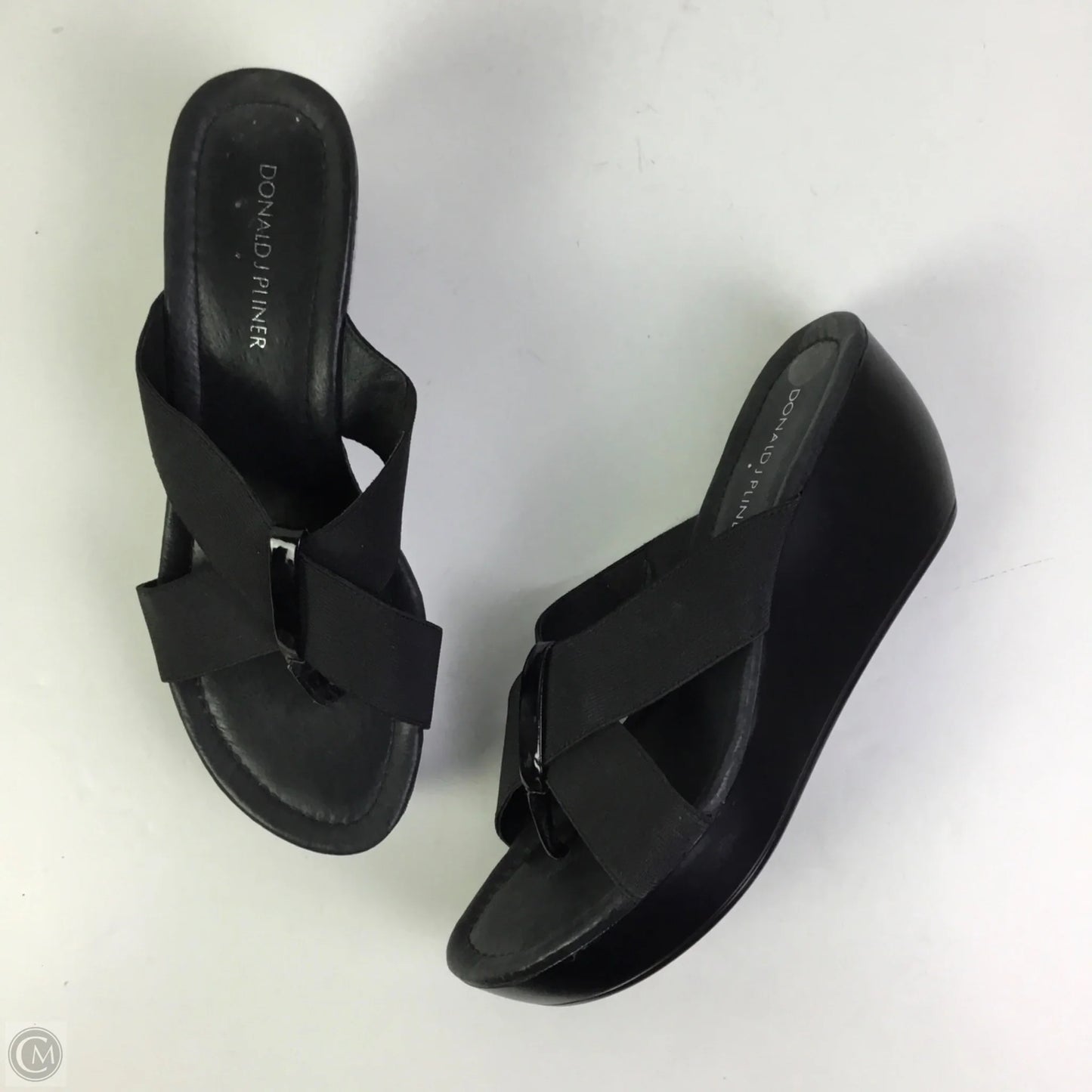 Sandals Heels Wedge By Donald Pliner In Black, Size: 7.5