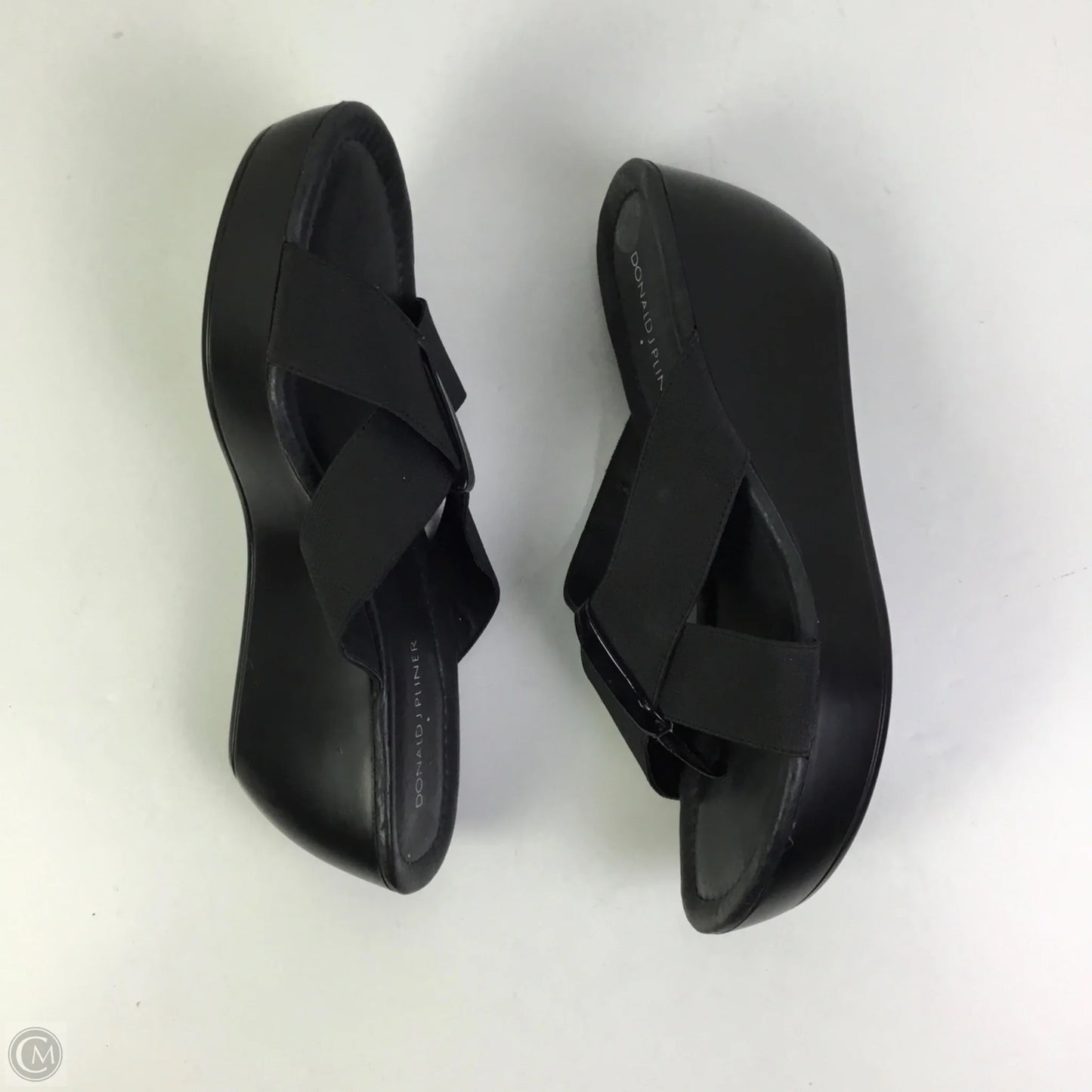 Sandals Heels Wedge By Donald Pliner In Black, Size: 7.5