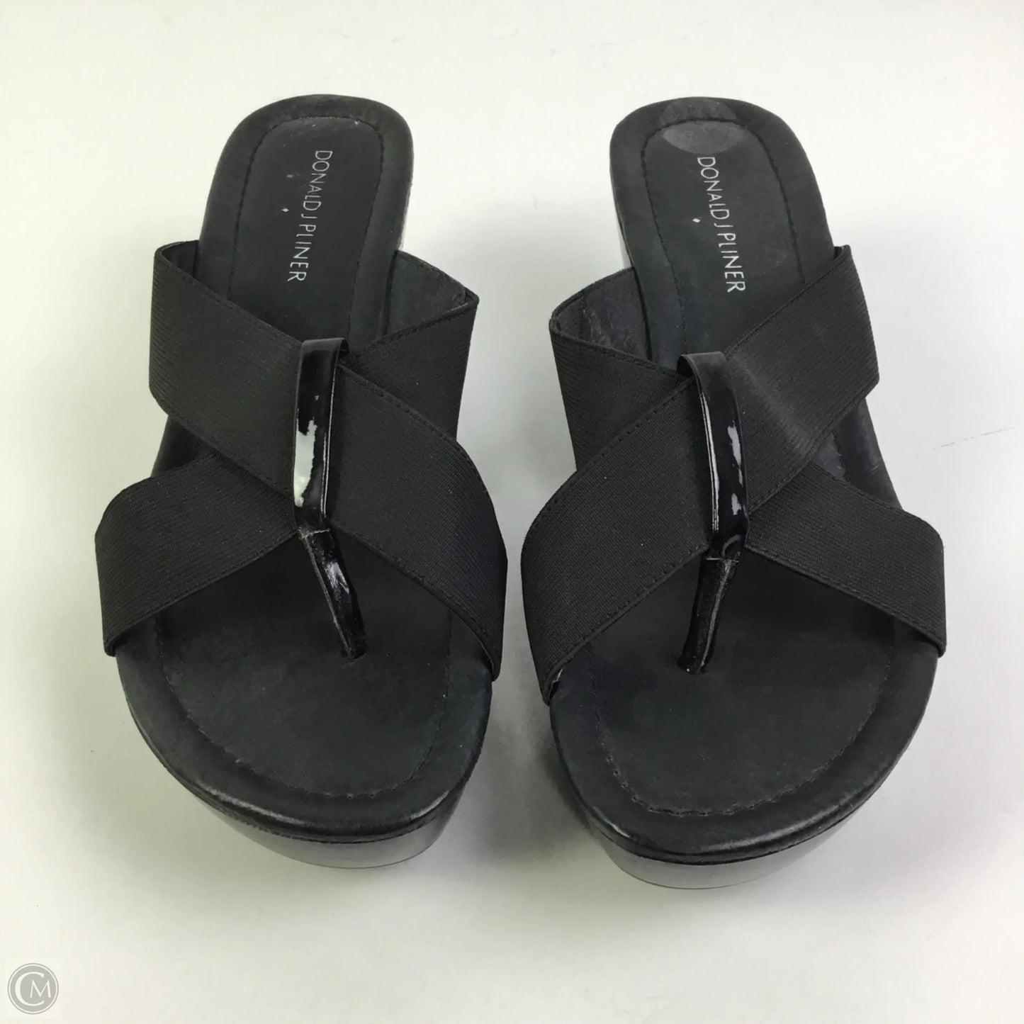 Sandals Heels Wedge By Donald Pliner In Black, Size: 7.5