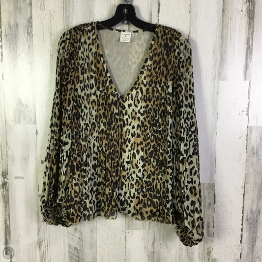 Blouse Long Sleeve By By Together In Animal Print, Size: L
