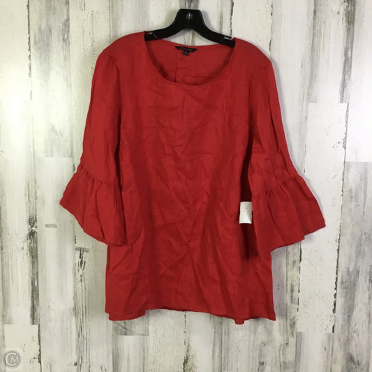 Top 3/4 Sleeve By John Mark In Red, Size: L