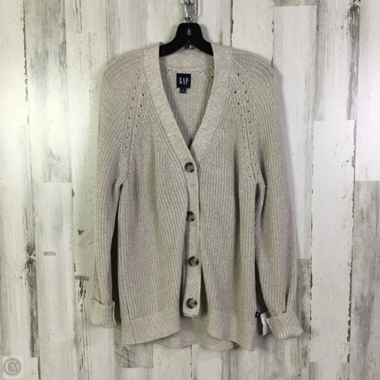 Sweater Cardigan By Gap In Beige, Size: S