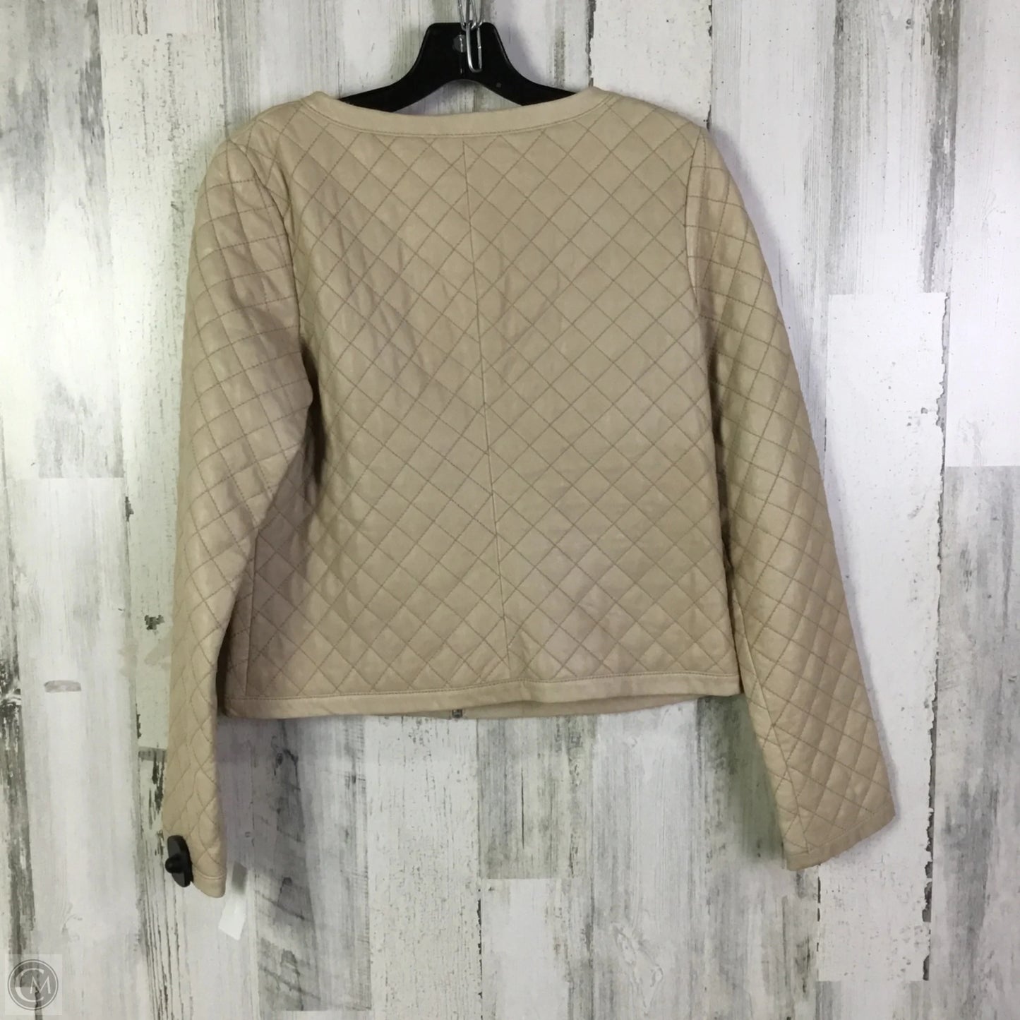 Jacket Leather By Hinge In Beige, Size: M