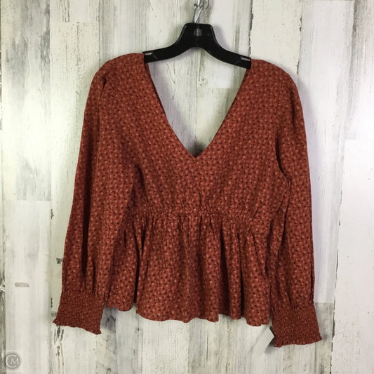Top Long Sleeve By Madewell In Orange, Size: S