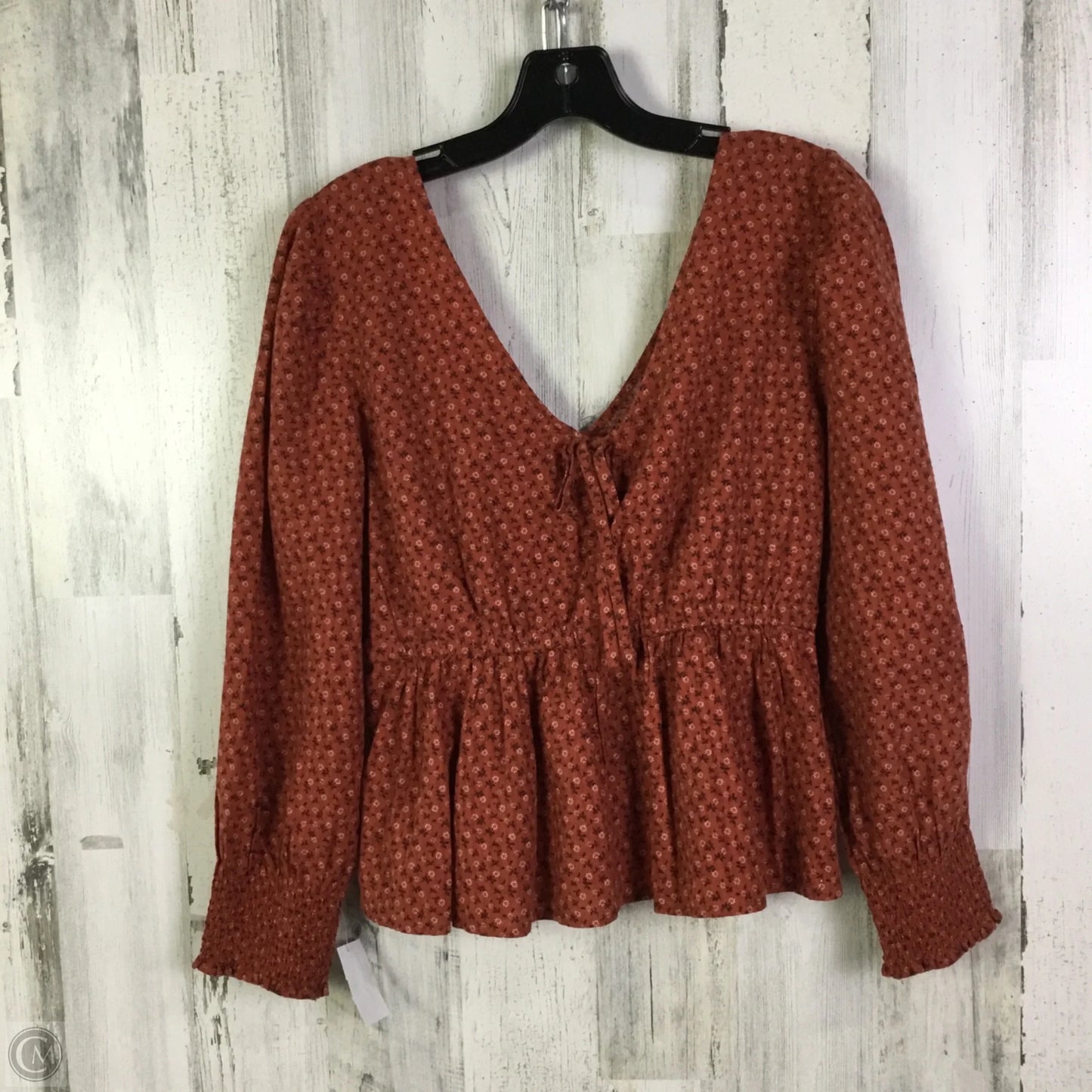 Top Long Sleeve By Madewell In Orange, Size: S