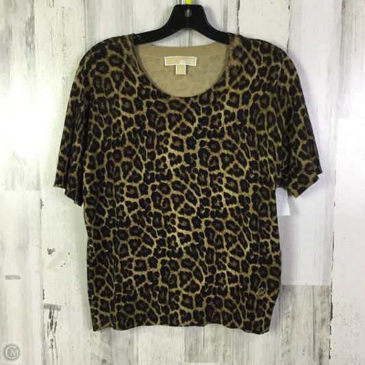 Sweater Short Sleeve By Michael By Michael Kors In Animal Print, Size: L