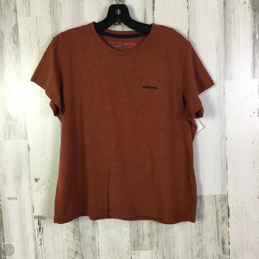 Top Short Sleeve Basic By Patagonia In Orange, Size: S