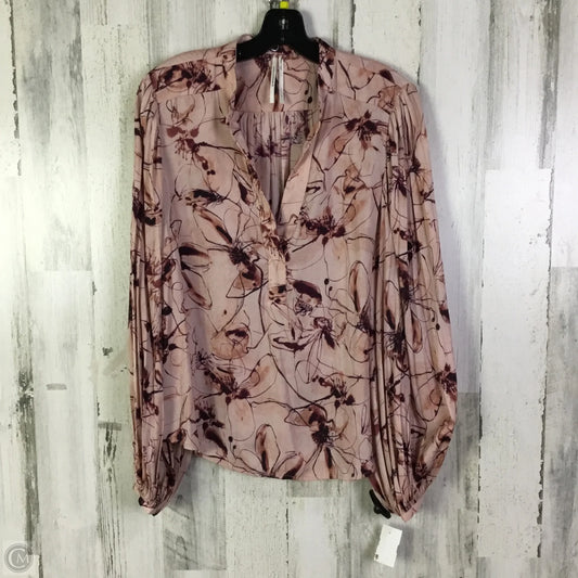 Blouse Long Sleeve By Anthropologie In Pink, Size: L