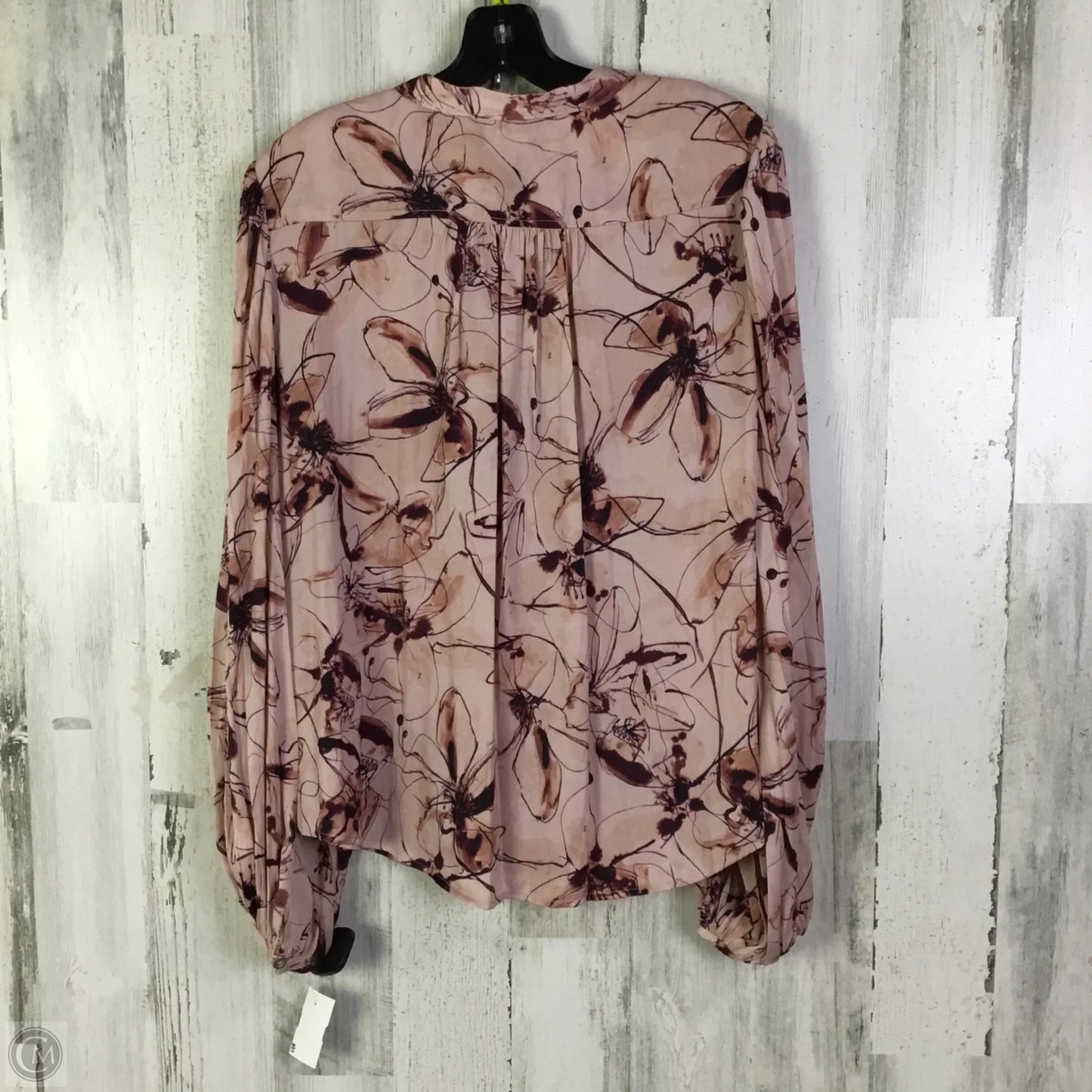 Blouse Long Sleeve By Anthropologie In Pink, Size: L