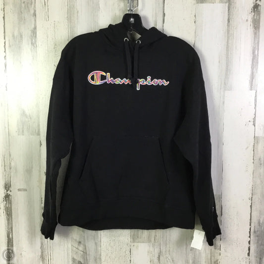 Sweatshirt Hoodie By Champion In Black, Size: L