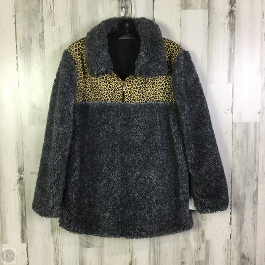 Jacket Faux Fur & Sherpa By Cmf In Grey, Size: Xl