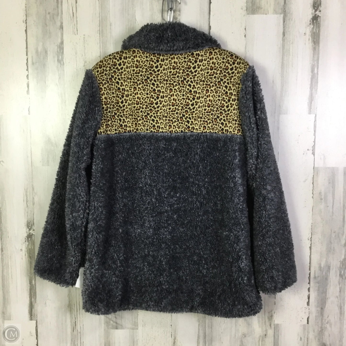 Jacket Faux Fur & Sherpa By Cmf In Grey, Size: Xl