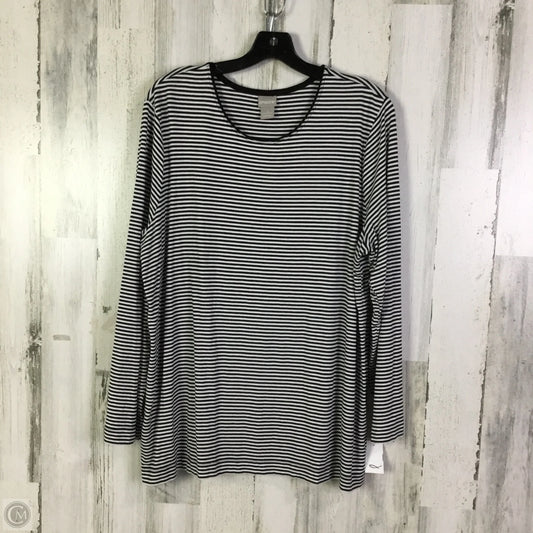 Top Long Sleeve Basic By Chicos In Black & White, Size: Xxl