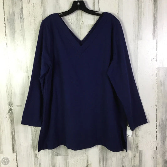 Top Long Sleeve By Zenergy By Chicos In Blue, Size: Xl
