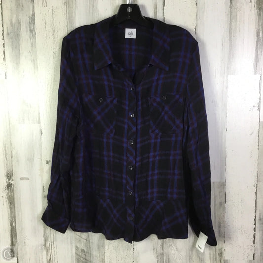 Top Long Sleeve By Cabi In Black & Blue, Size: Xl