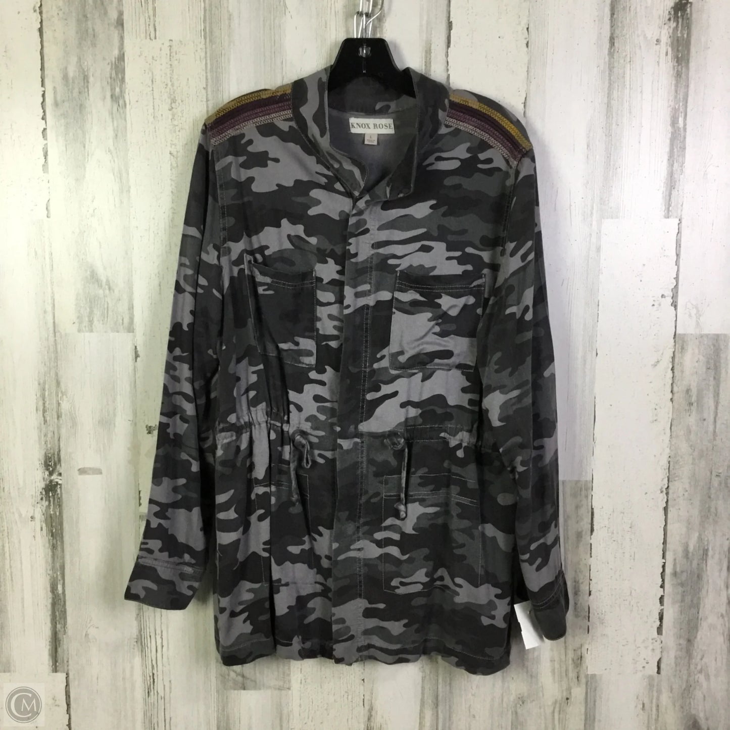 Jacket Utility By Knox Rose In Grey, Size: L