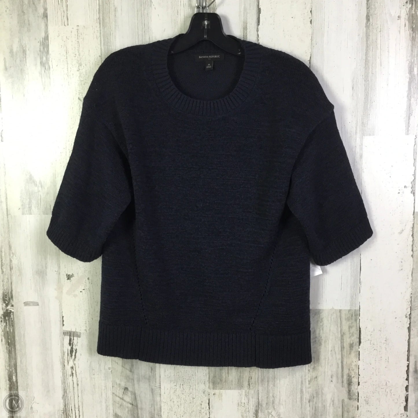 Sweater Short Sleeve By Banana Republic In Navy, Size: M