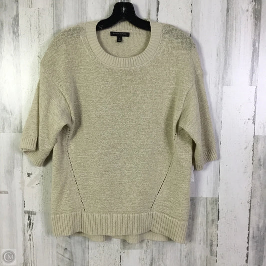 Sweater Short Sleeve By Banana Republic In Cream, Size: M