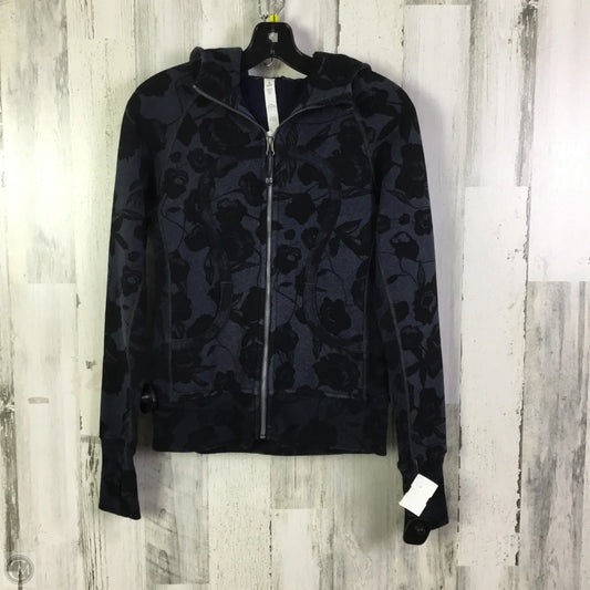 Athletic Jacket By Lululemon In Black & Blue, Size: 4