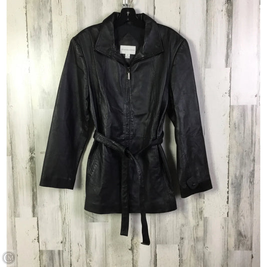 Jacket Leather By Worthington In Black, Size: L
