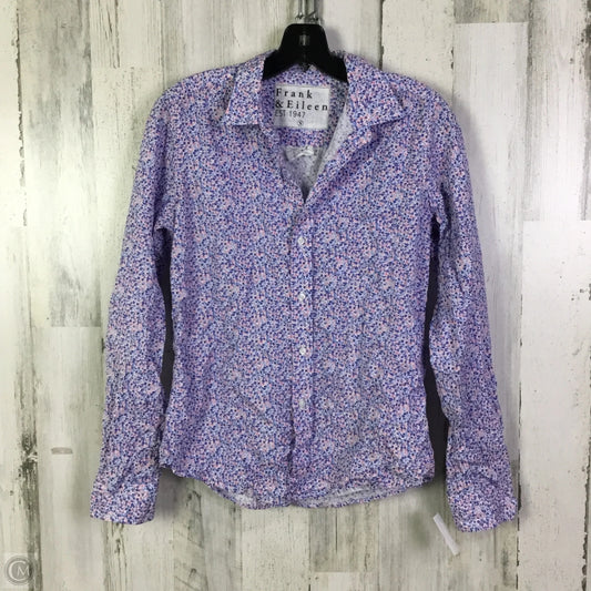 Blouse Long Sleeve By Frank And Eileen In Blue & Pink, Size: S
