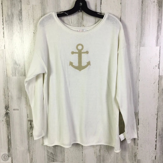Sweater By Belle By Kim Gravel In White, Size: L