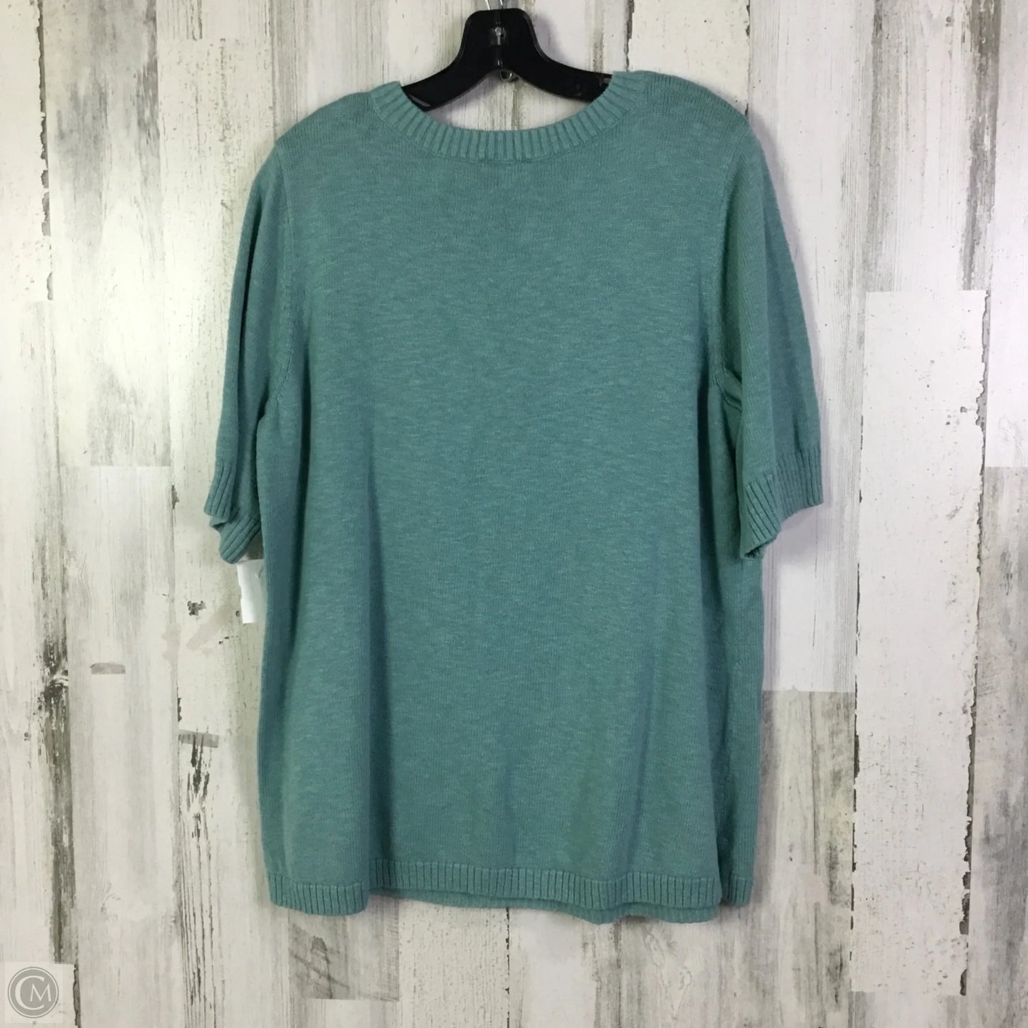 Sweater Short Sleeve By Denim And Company In Blue, Size: Xl