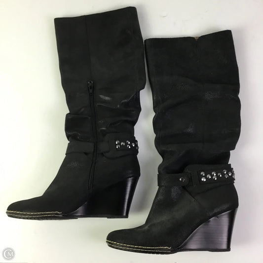 Boots Knee Heels By Sofft In Black, Size: 9