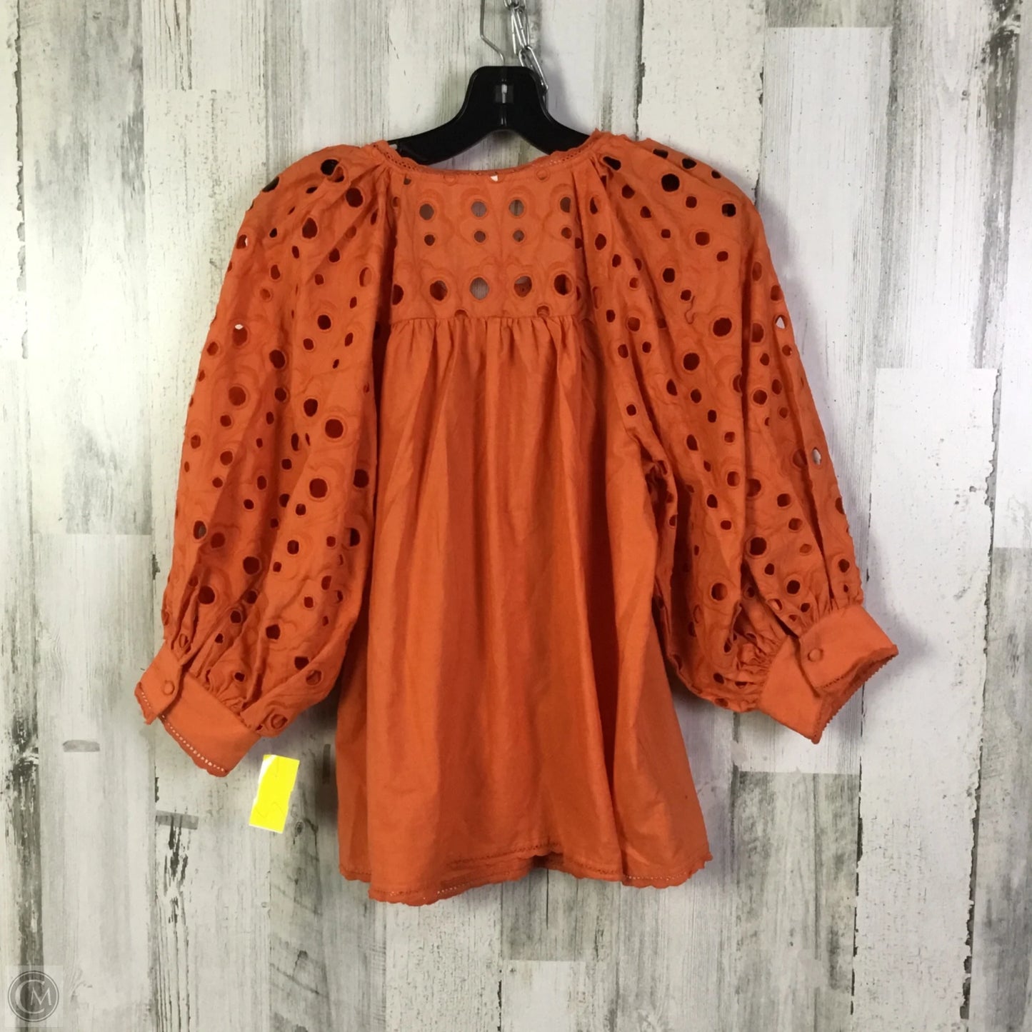 Top 3/4 Sleeve By Anthropologie In Orange, Size: S