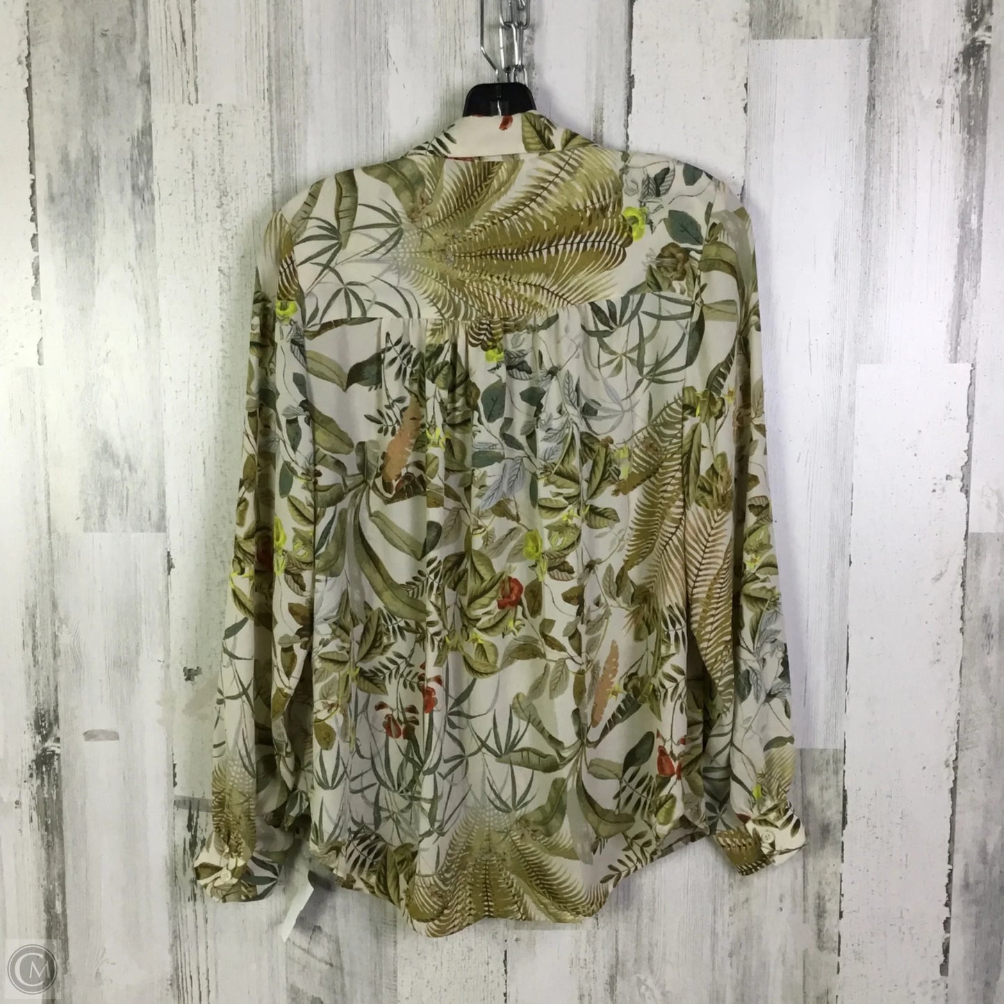 Blouse Long Sleeve By H&m In Cream, Size: S