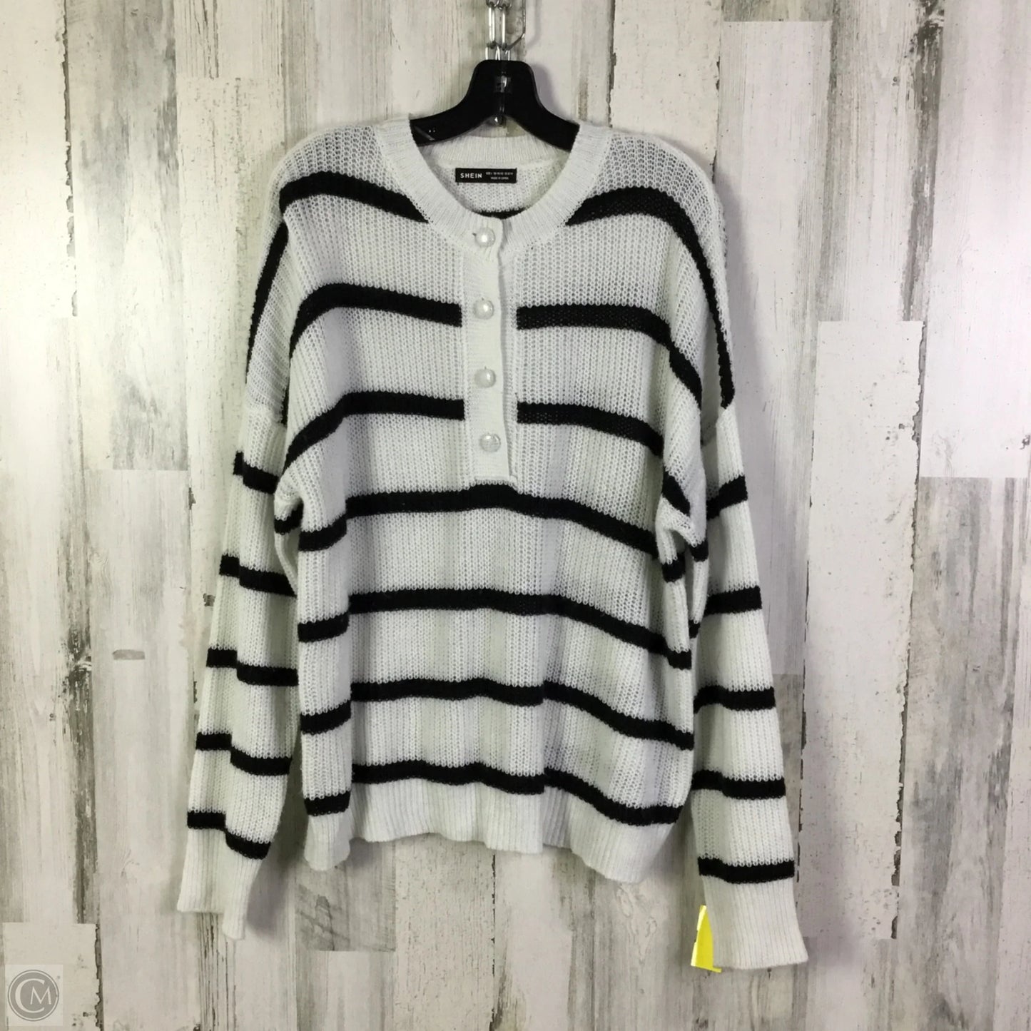 Sweater By Shein In Black & White, Size: M