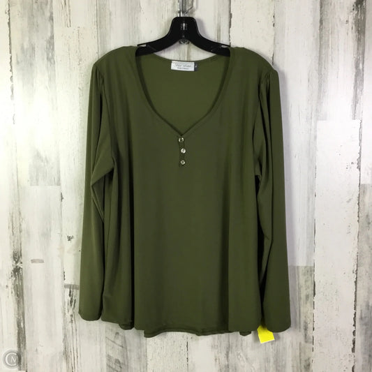 Top Long Sleeve Basic By Clothes Mentor In Green, Size: 2x