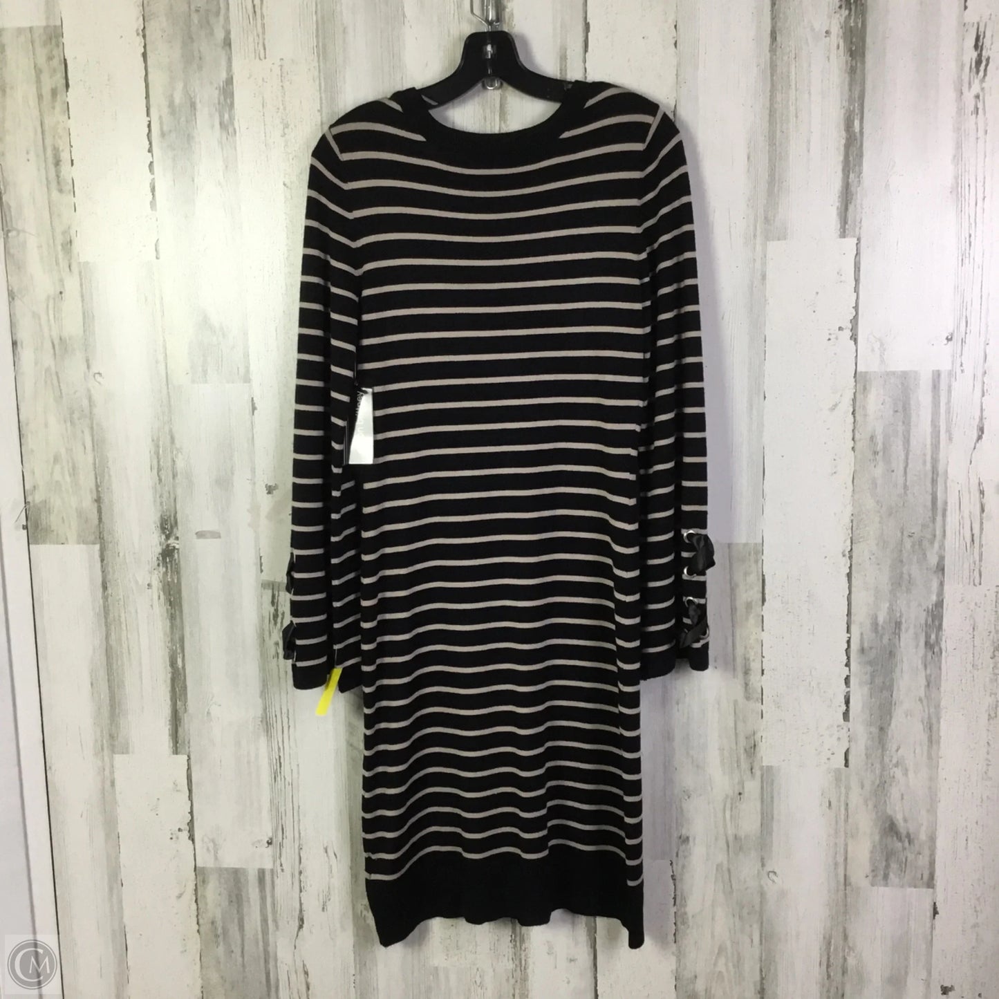 Dress Sweater By Allison Brittney In Black & Cream, Size: S